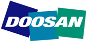 Logo of Doosan, one of the brands offered by FTD under a forklift sale or forklift hire agreement in Suffolk and Sussex