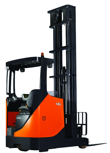 Doosan BR16JW series 7 fork truck presentation image. It can be offered as a forklift for sale or as a forklift for hire in Suffolk and Essex.