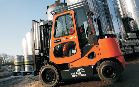 Forklift in Action at Aspall Cyder, just outside of Bury St Edmunds