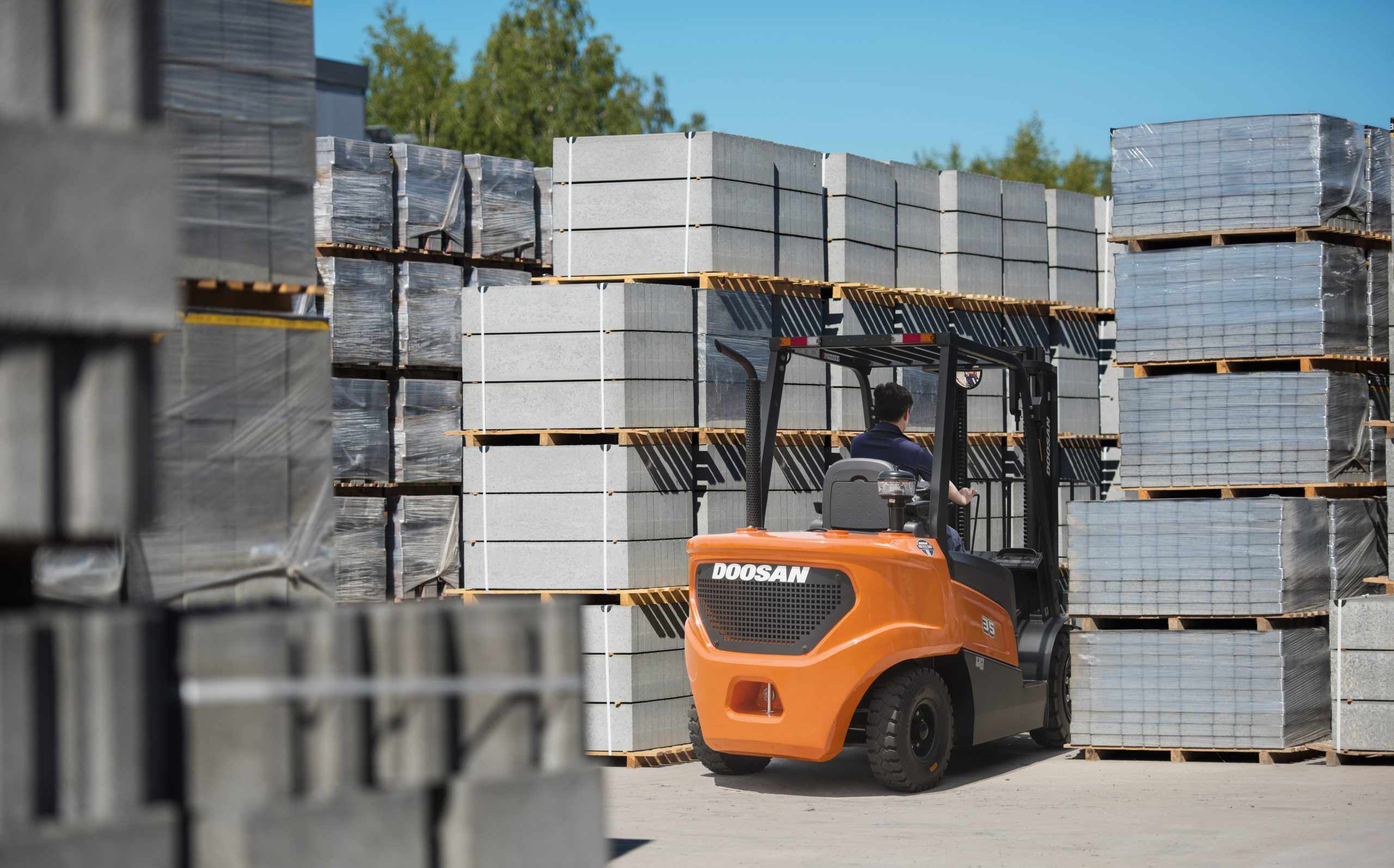 Doosan Bobcat D35NX Diesel Forklift Truck in Use