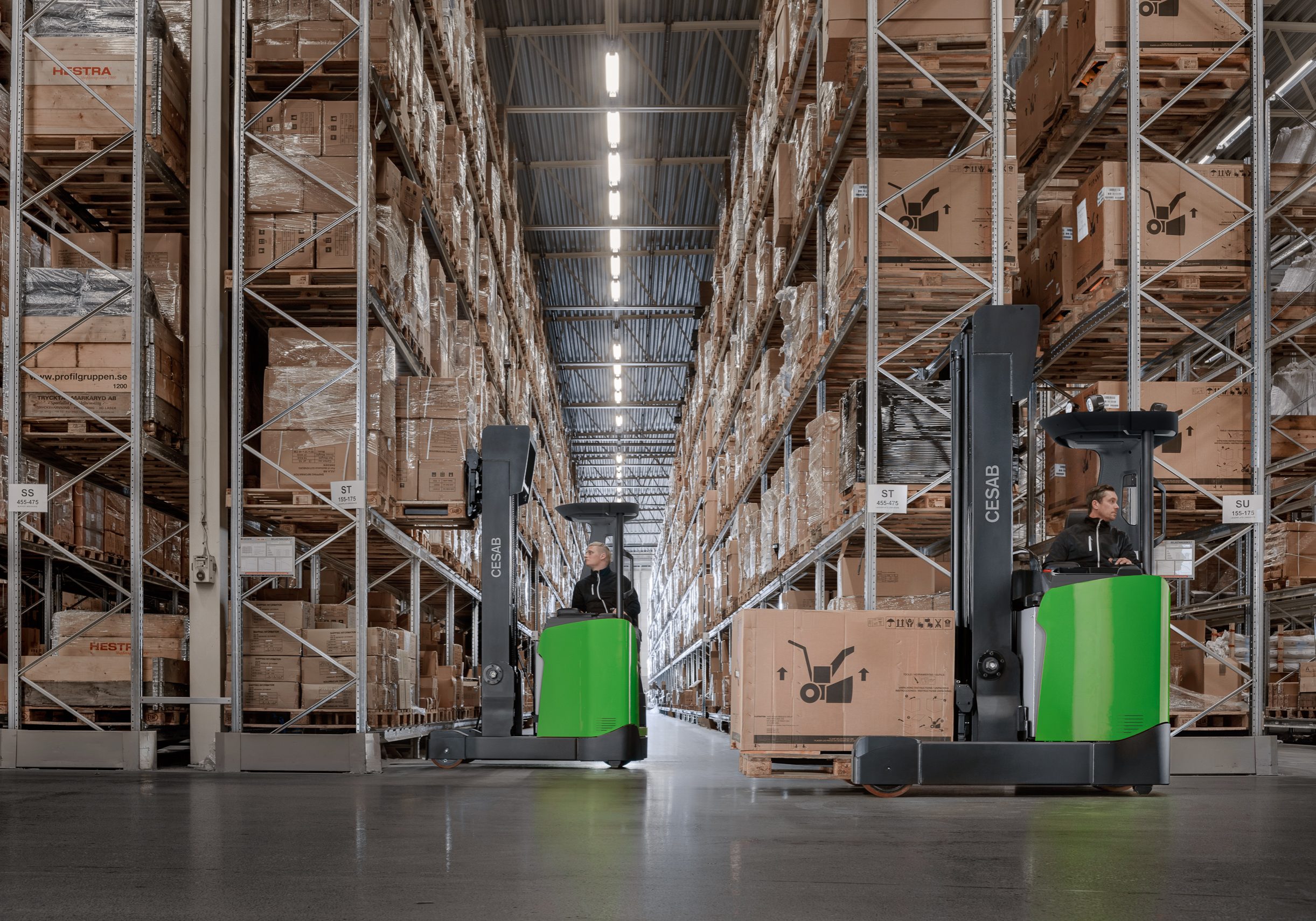 CESAB Lithium Reach Truck in Warehouse